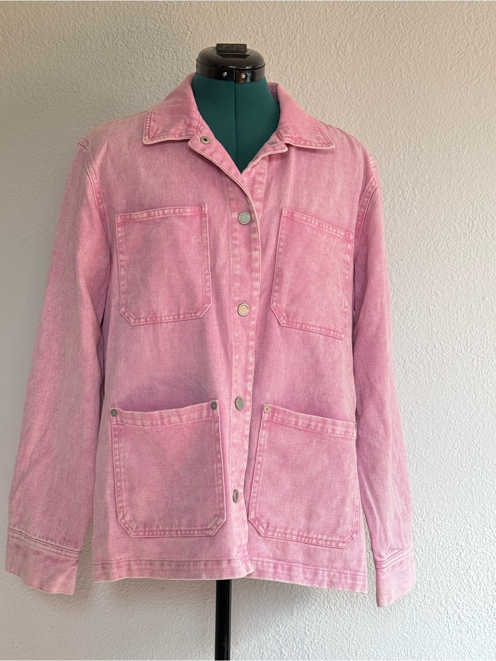 Blank NYC Pink Denim Utility Jacket